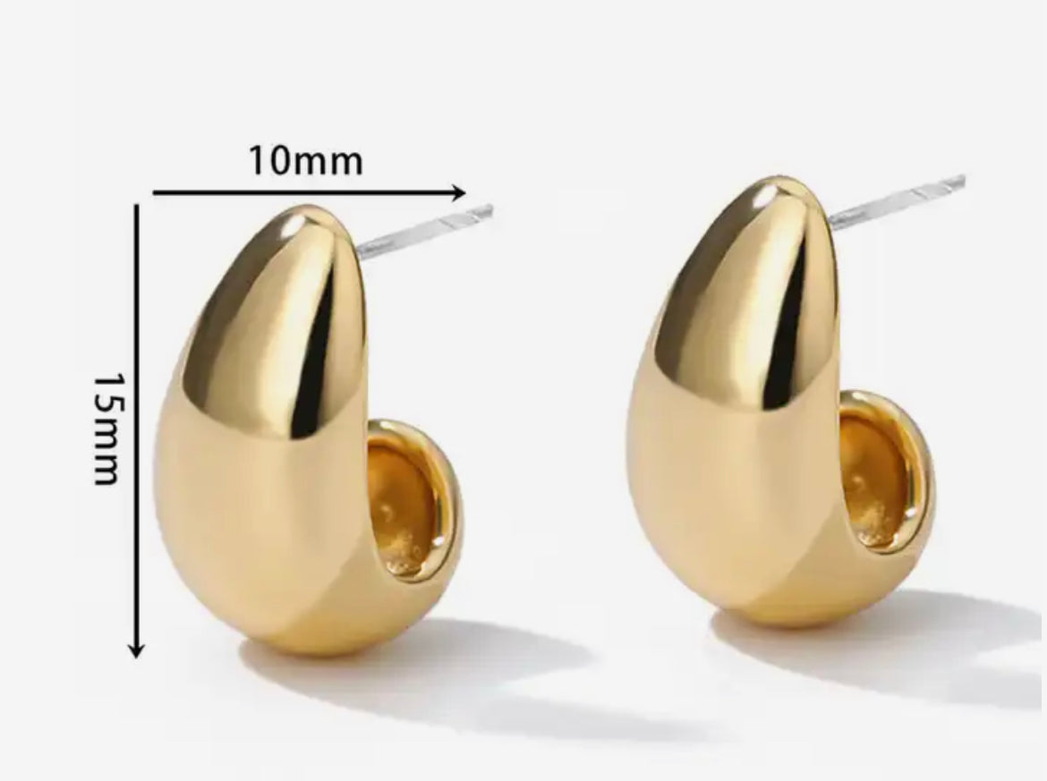 (Agotados)Aretes dupe Bottega Veneta (mini 1.5 cm)